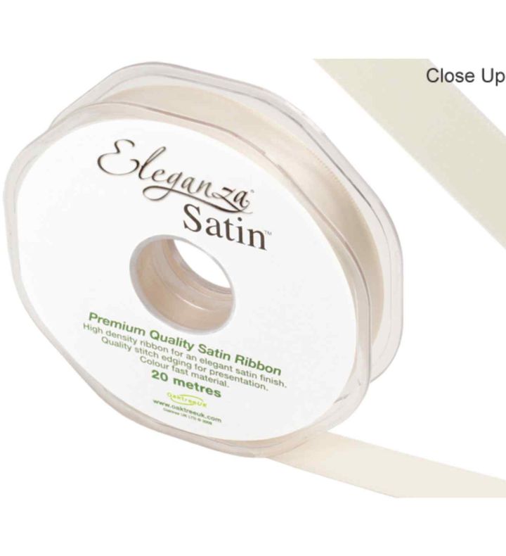 Eleganza Satin Double Faced Cream - 15mm x 20m