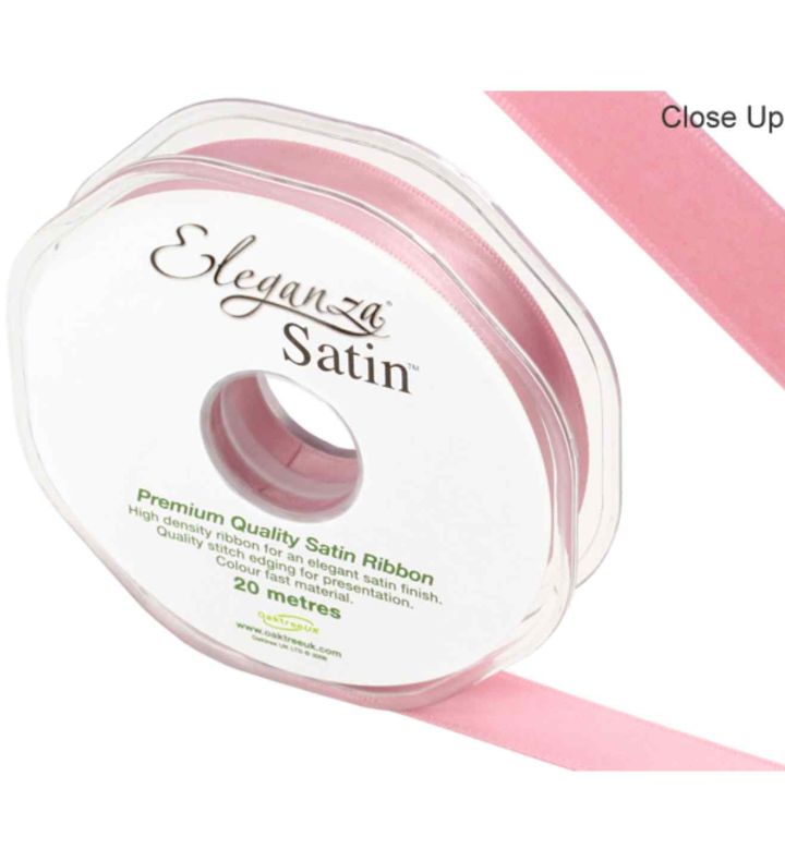 Eleganza Satin Double Faced Classic Pink - 15mm x 20m