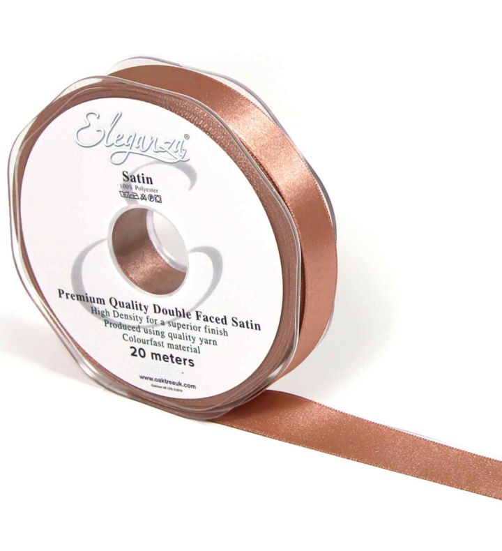 Eleganza Satin Double Faced Deep Rose Gold - 15mm x 20m