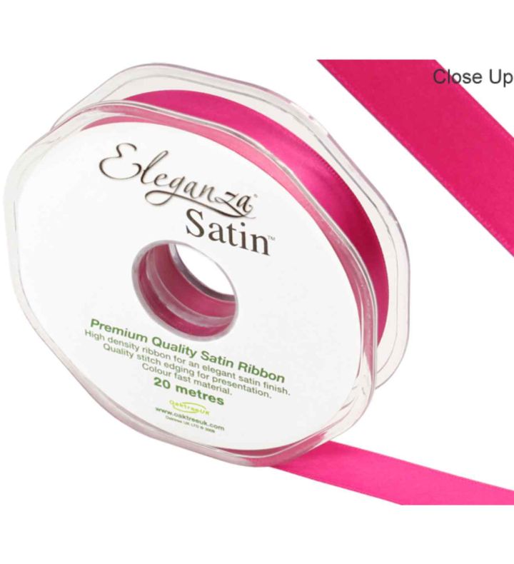 Eleganza Satin Double Faced Fuchsia - 15mm x 20m