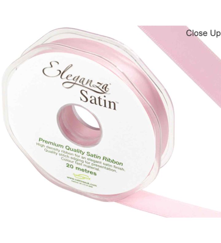 Eleganza Satin Double Faced Light Pink - 15mm x 20m