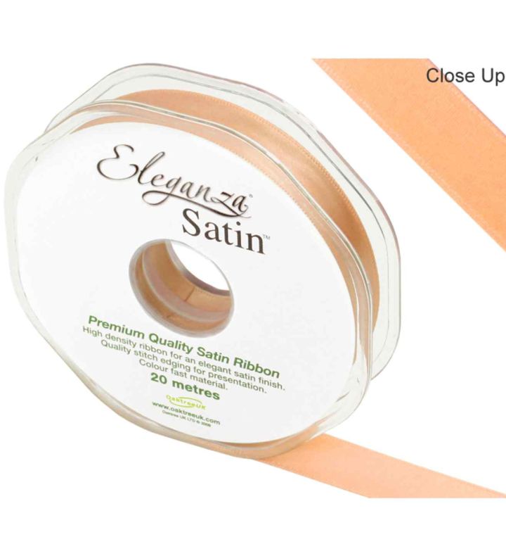 Eleganza Satin Double Faced Peach - 15mm x 20m