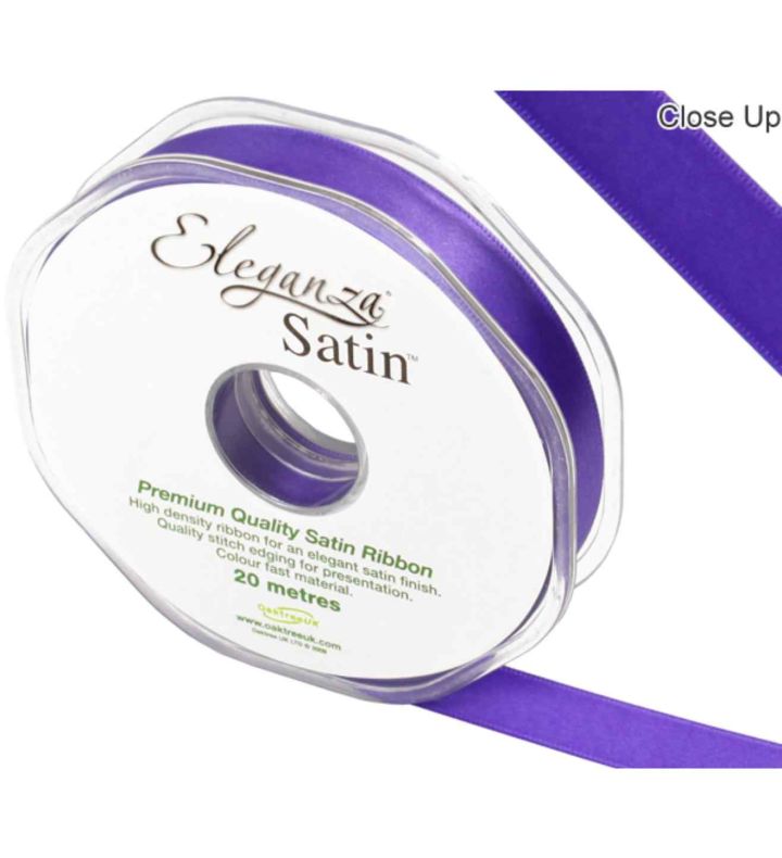 Eleganza Satin Double Faced Purple - 15mm x 20m