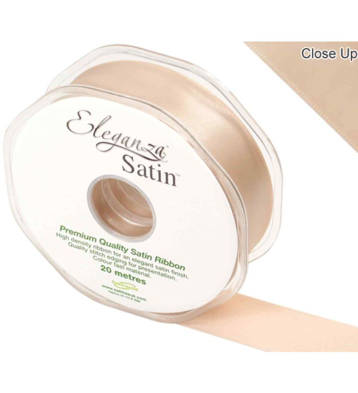 Eleganza Satin Double Faced Champagne Gold - 25mm x 20m