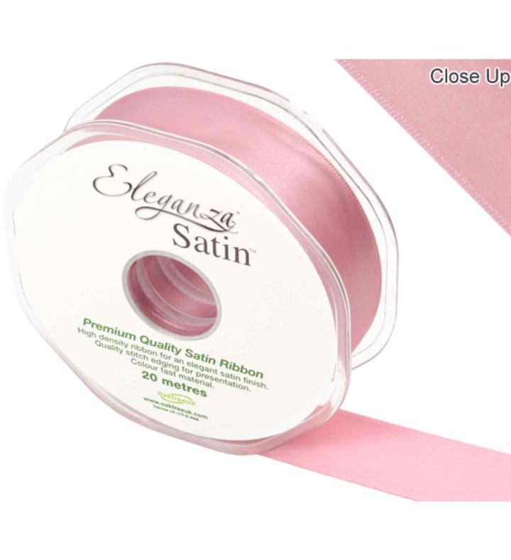 Eleganza Satin Double Faced Classic Pink - 25mm x 20m