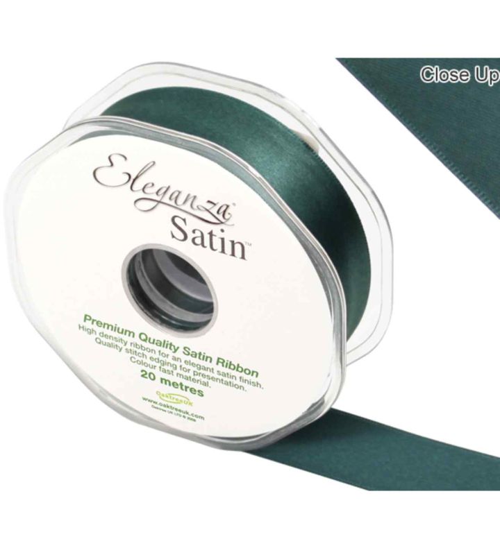 Eleganza Satin Double Faced Green - 25mm x 20m