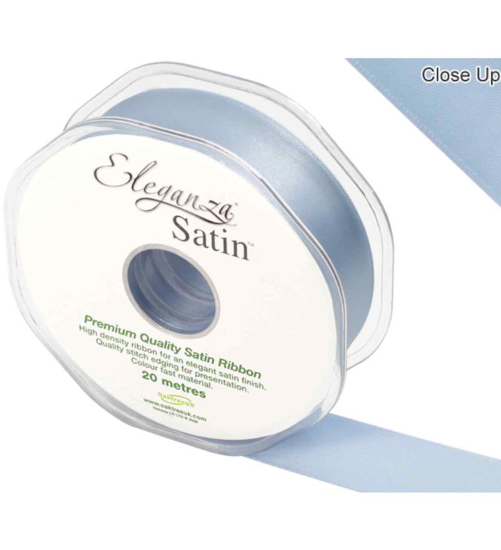 Eleganza Satin Double Faced Light Blue - 25mm x 20m