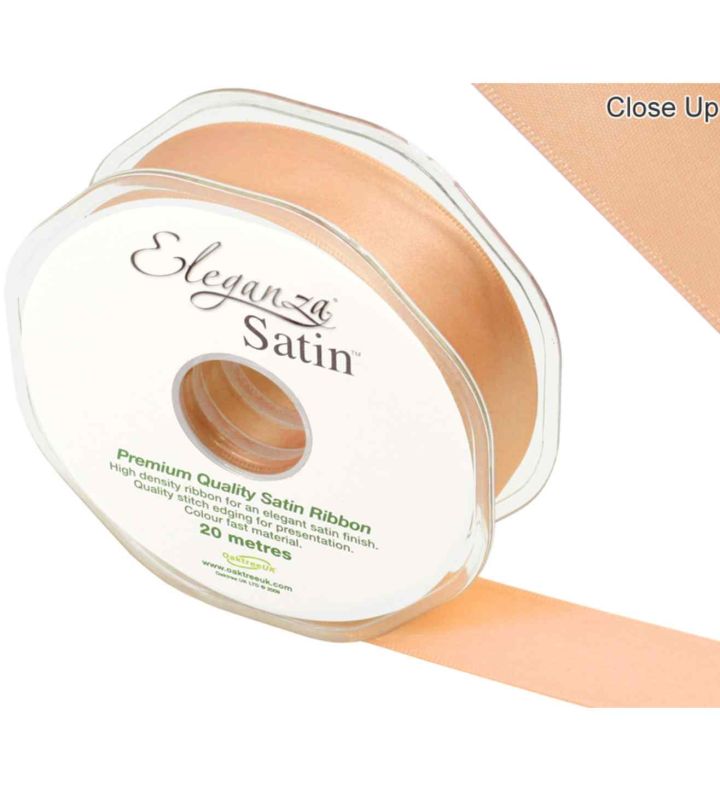 Eleganza Satin Double Faced Peach - 25mm x 20m