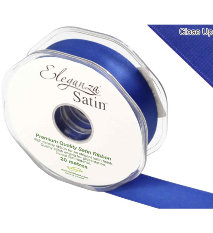 Eleganza Satin Double Faced Royal Blue - 25mm x 20m