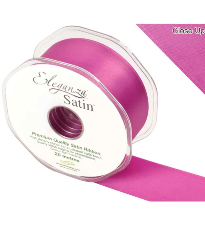 Eleganza Satin Double Faced Cerise - 38mm x 20m