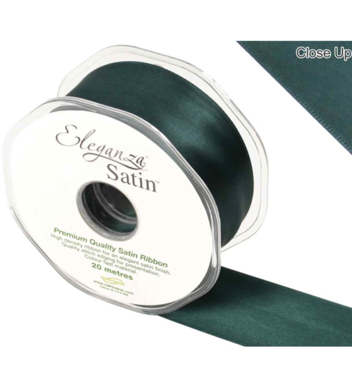 Eleganza Satin Double Faced Green - 38mm x 20m