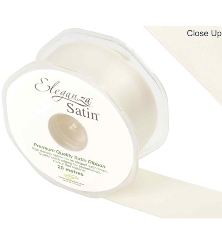 Eleganza Satin Double Faced Ivory - 38mm x 20m