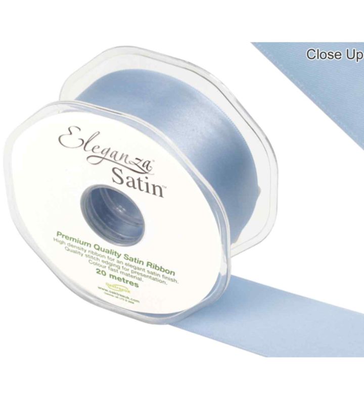 Eleganza Satin Double Faced Light Blue - 38mm x 20m