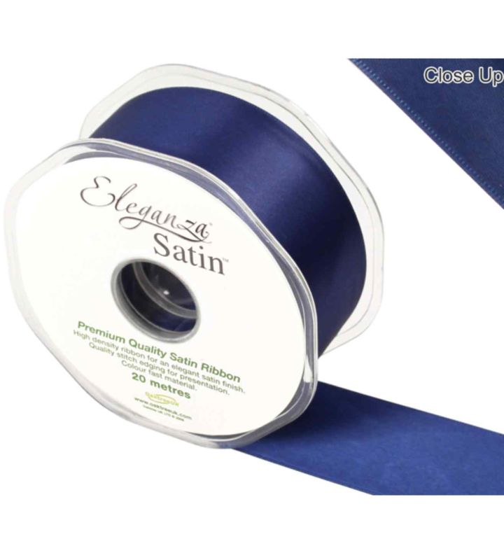Eleganza Satin Double Faced Midnight Blue - 38mm x 20m