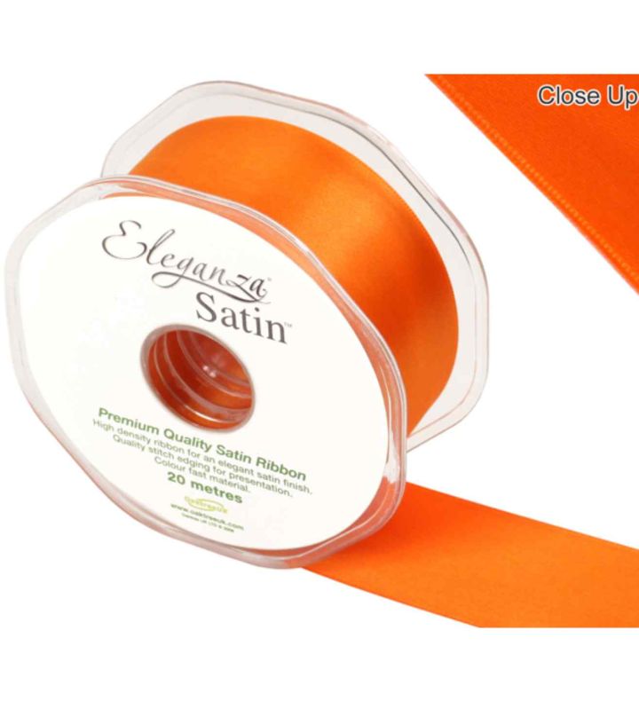 Eleganza Satin Double Faced Orange - 38mm x 20m