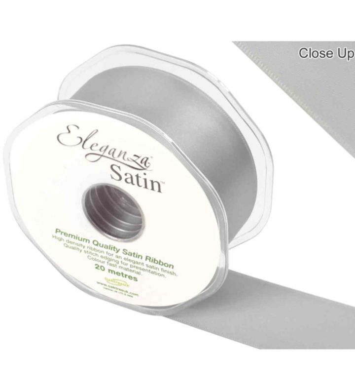 Eleganza Satin Double Faced Silver - 38mm x 20m