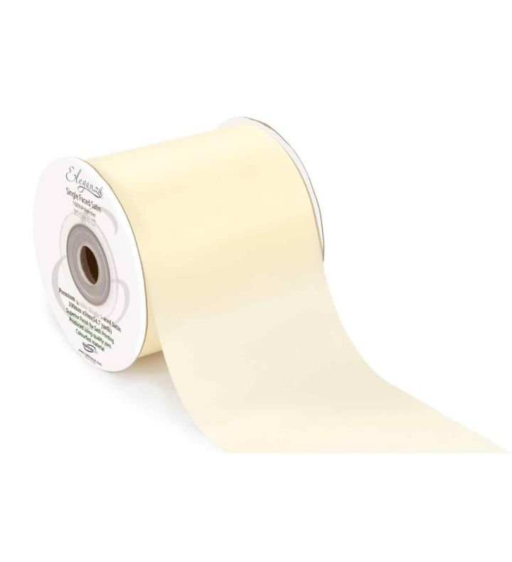 Eleganza Ivory Single Faced Sash Ribbon 100mm x 50m No.61
