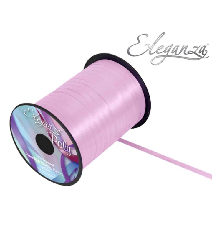 Eleganza Poly Curling Ribbon Pink - 5mm x 500yds