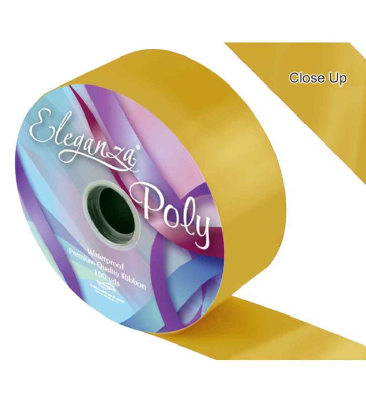 Eleganza Poly Ribbon Gold - 50mm x 91m