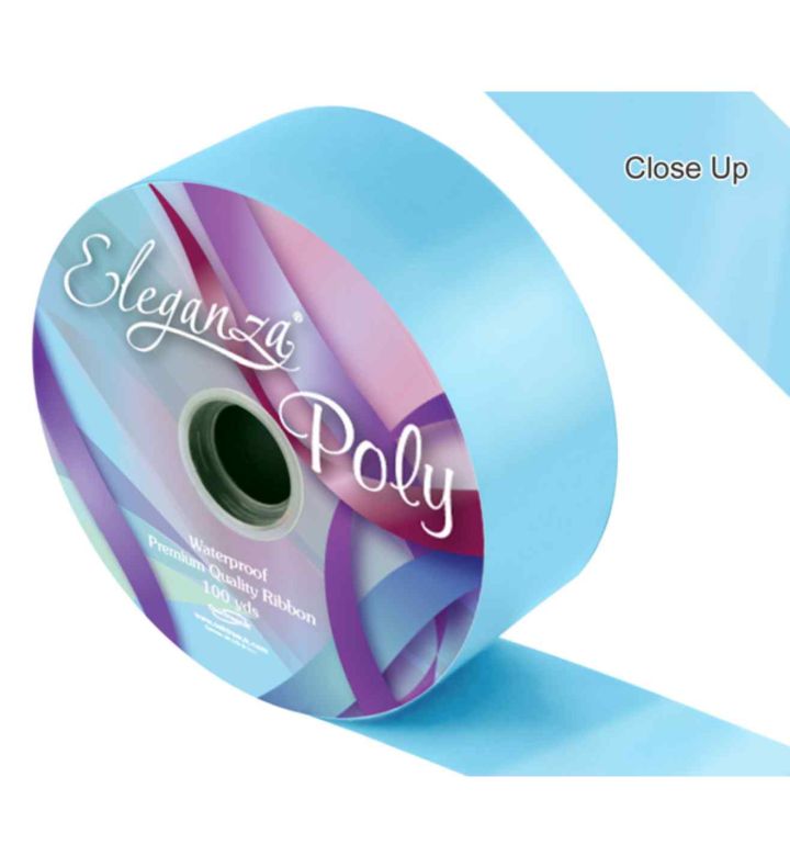 Eleganza Poly Ribbon Light Blue - 50mm x 91m