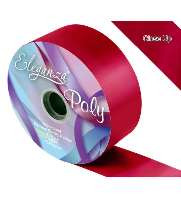 Eleganza Poly Ribbon Radiant Claret - 50mm x 91m