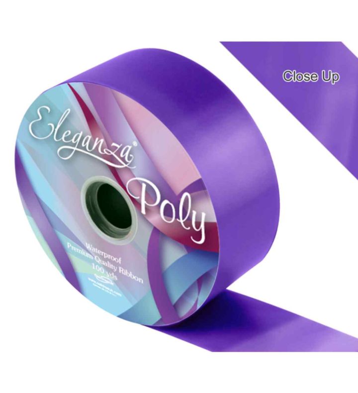 Eleganza Poly Ribbon Purple - 50mm x 91m