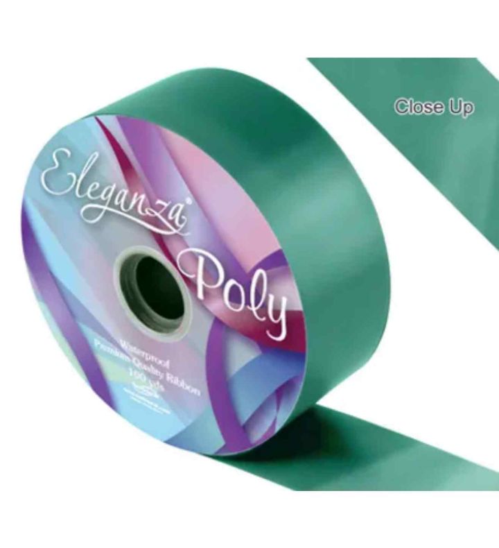 Eleganza Poly Ribbon 50mm x 91m Emerald Green