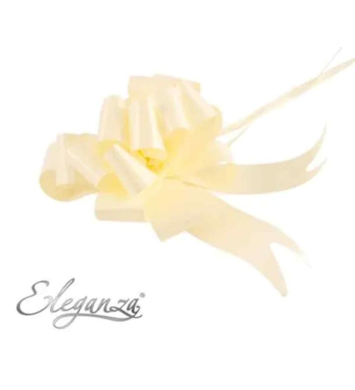 Eleganza Poly Pull Bows Cream - 30mm x 30pcs