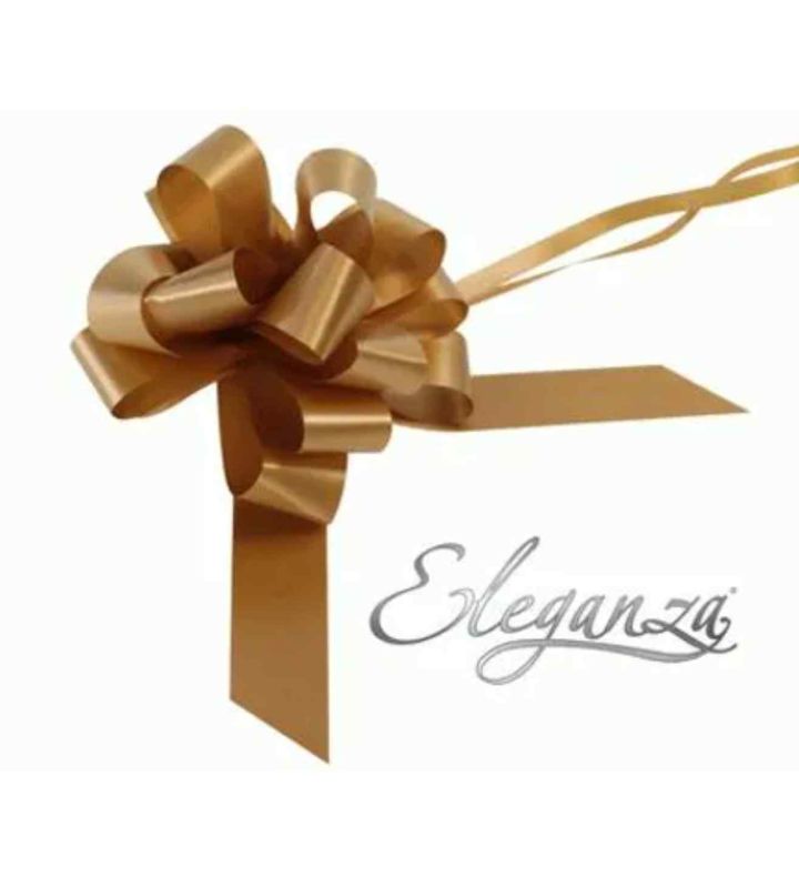 Eleganza Poly Pully Bows Gold - 30mm x 30pcs