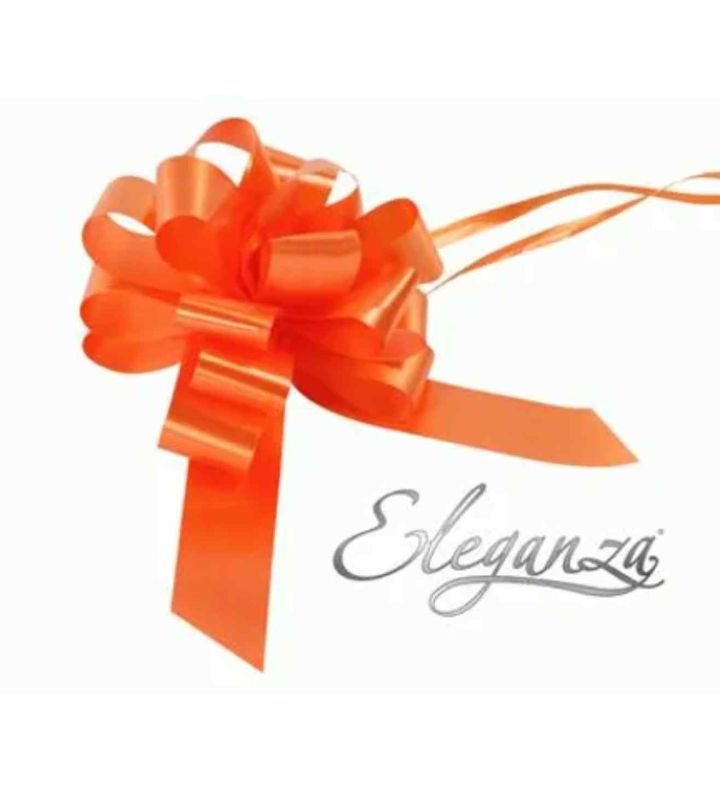 Eleganza Poly Pully Bows Orange - 30mm x 30pcs