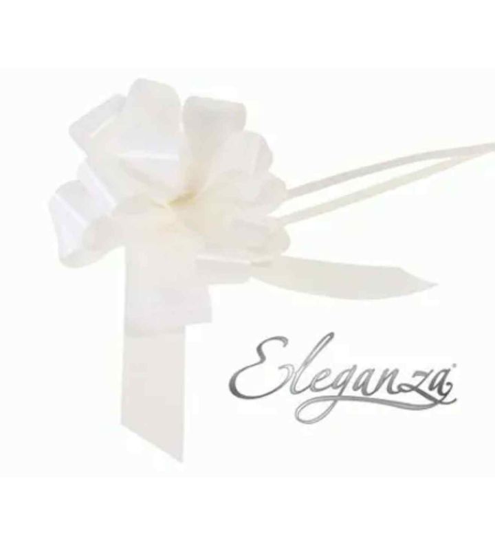 Eleganza Poly Pully Bows White - 30mm x 30pcs