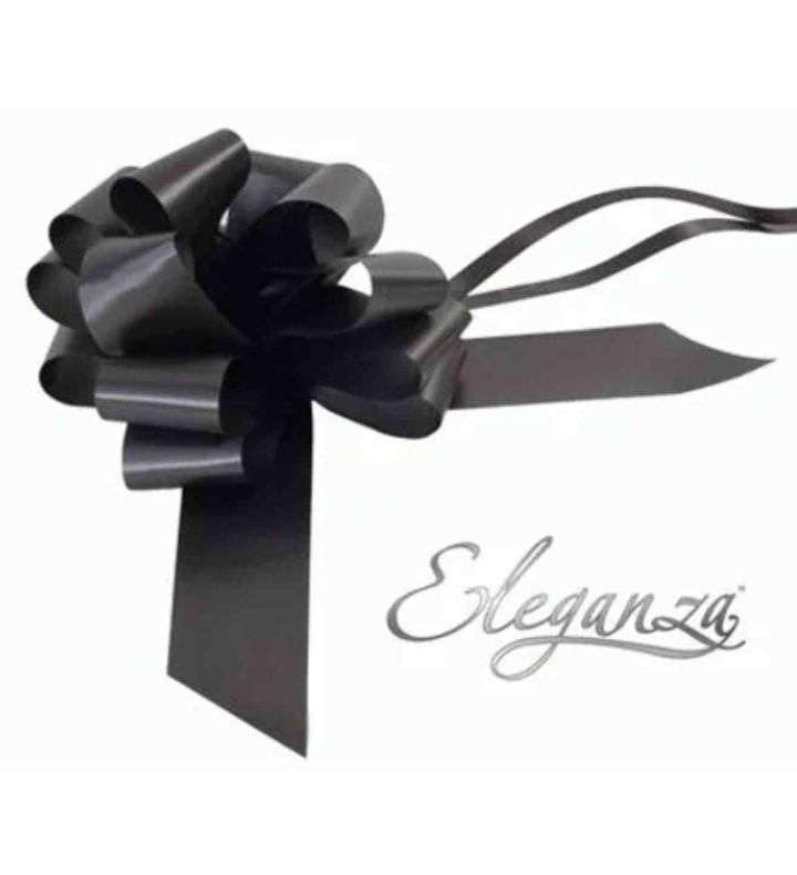 Eleganza Poly Pully Bows Black - 50mm x 20pcs
