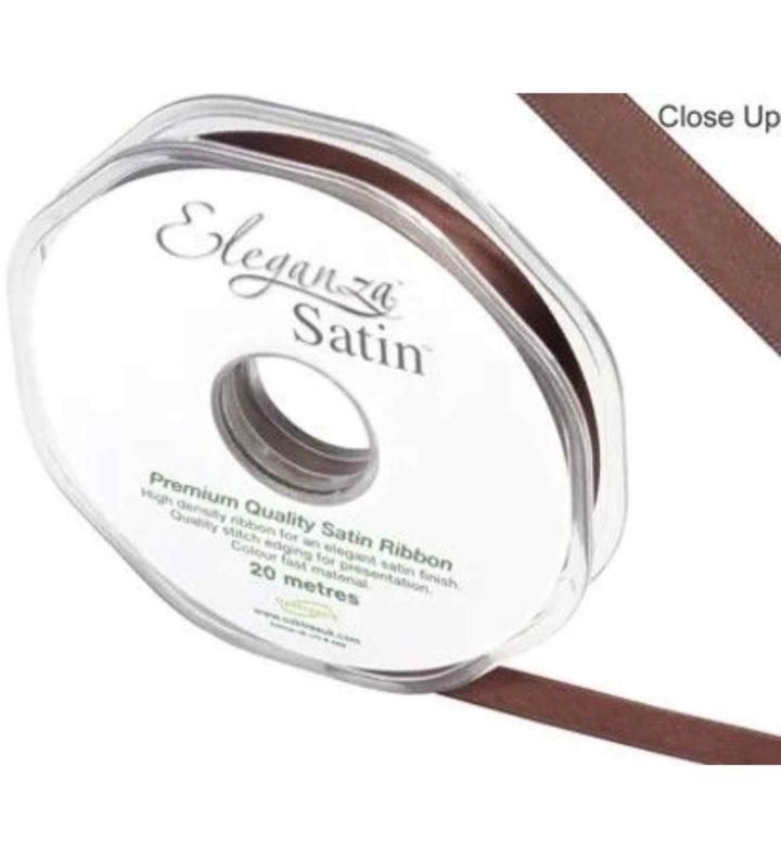 Eleganza Satin Double Faced Chocolate 10mm x 20m