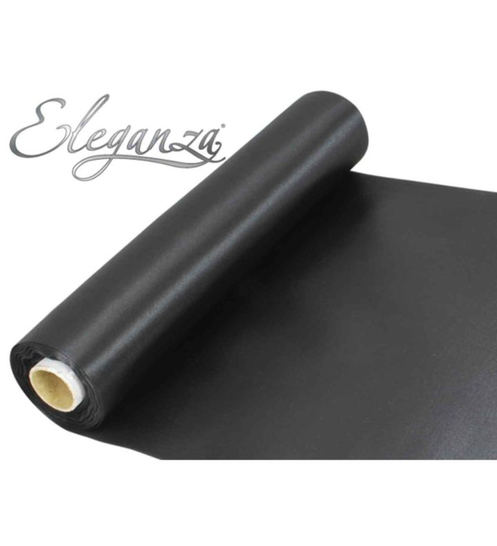 Eleganza Satin Fabric Black - 29cm x 20m