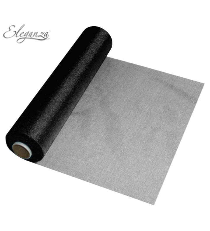 Eleganza Soft Sheer Organza Black - 29cm x 25m