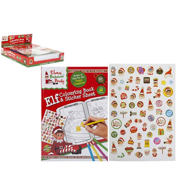 Extra Large Elf Colouring Book with Sticker Sheet