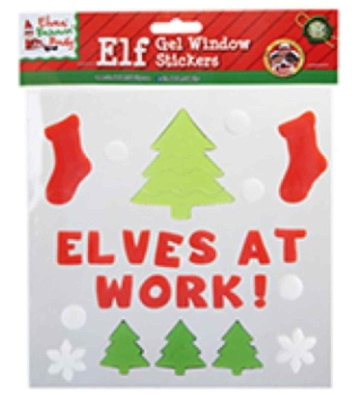 Elves at Work Gel Window Stickers