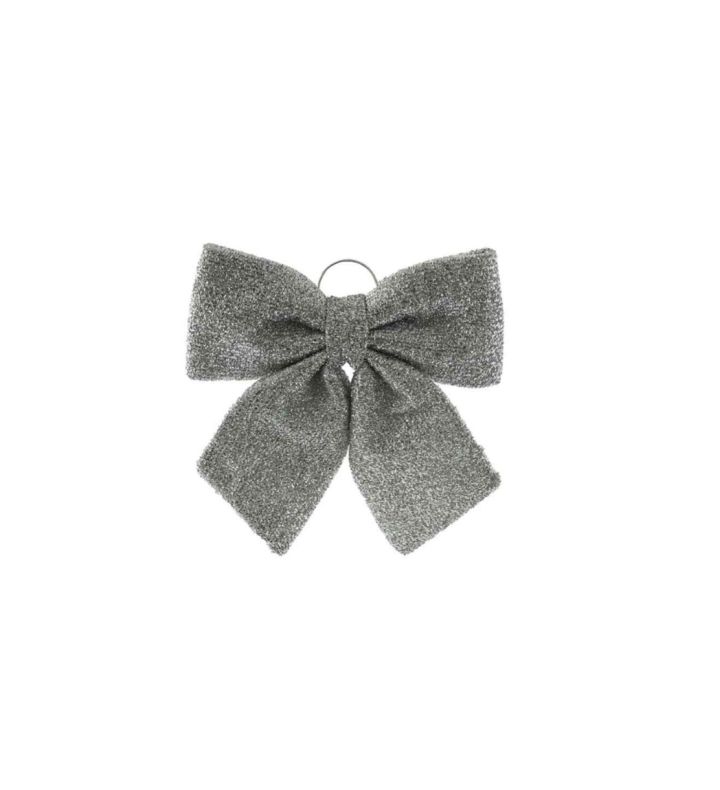Silver Metaliic Bow 34cm