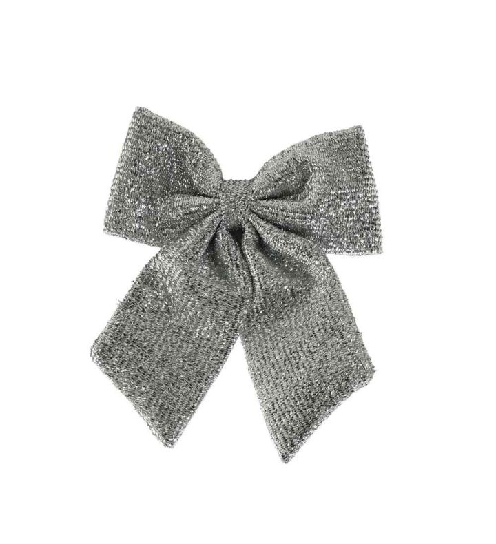 SILVER Metallic Bow 22cm