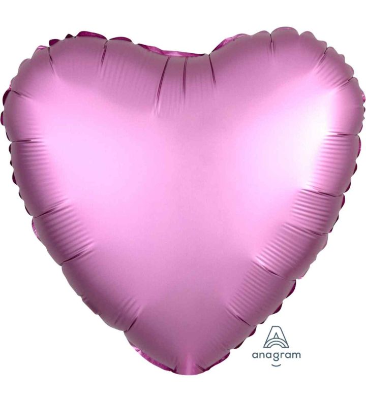 17" Flamingo Heart Satin Luxe Foil Balloon Anagram - Unpackaged