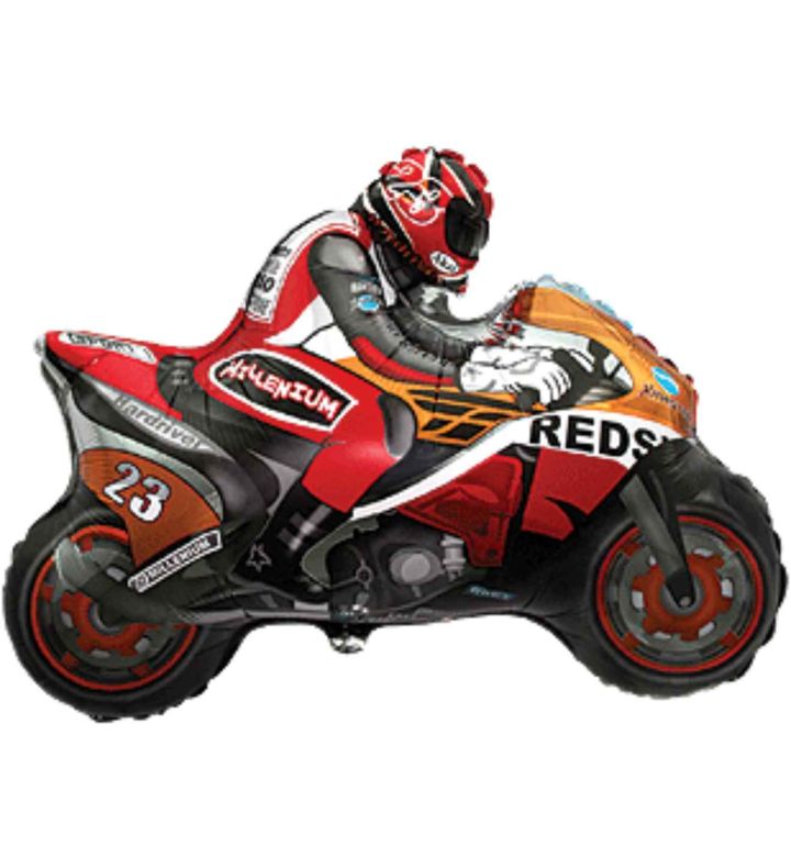 Mini Motorbike Red/Orange Flexmetal Foil Balloon