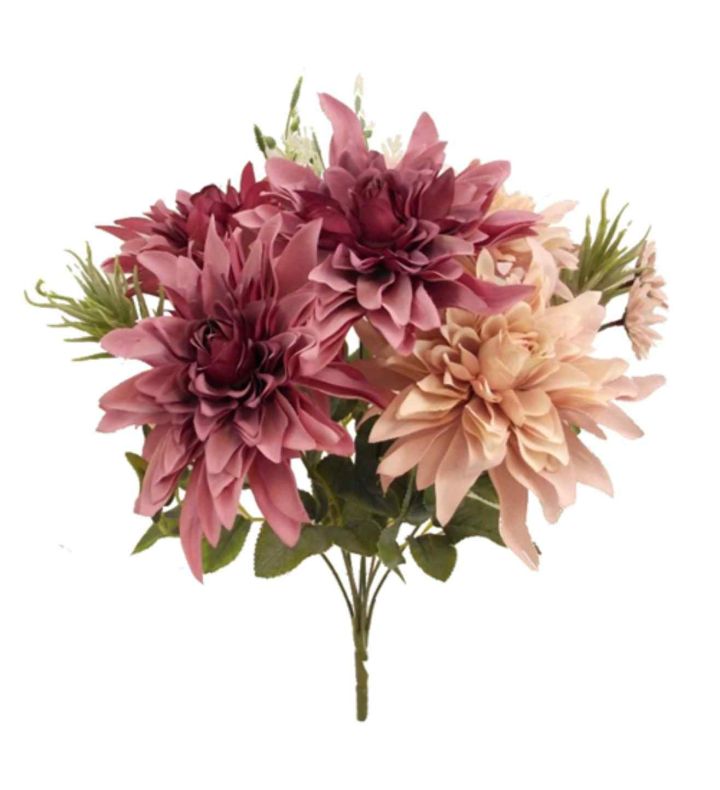 Dahlia Mixed Bush w/ Foliage Mauve / Peach 43cm