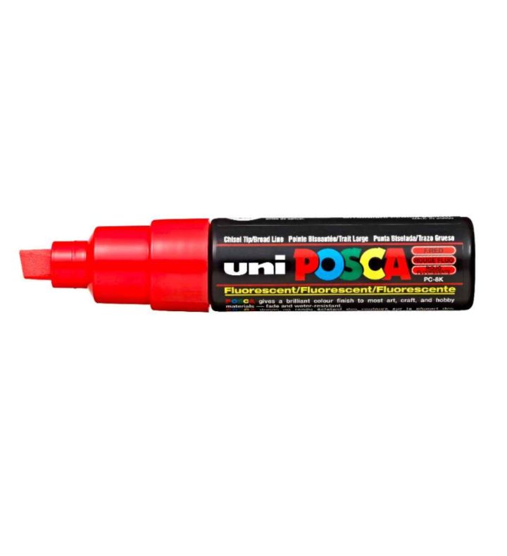 Fluo Red POSCA Broad Chisel Tip