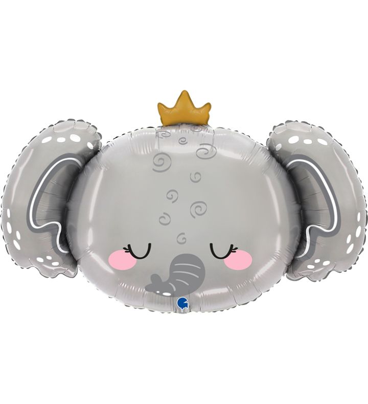 27" Gray Baby Elephant Foil Balloon