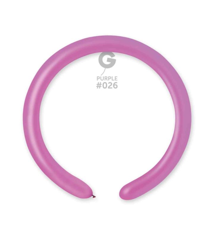 2" Gemar Neon Purple 026 Modelling Latex Balloons 100ct