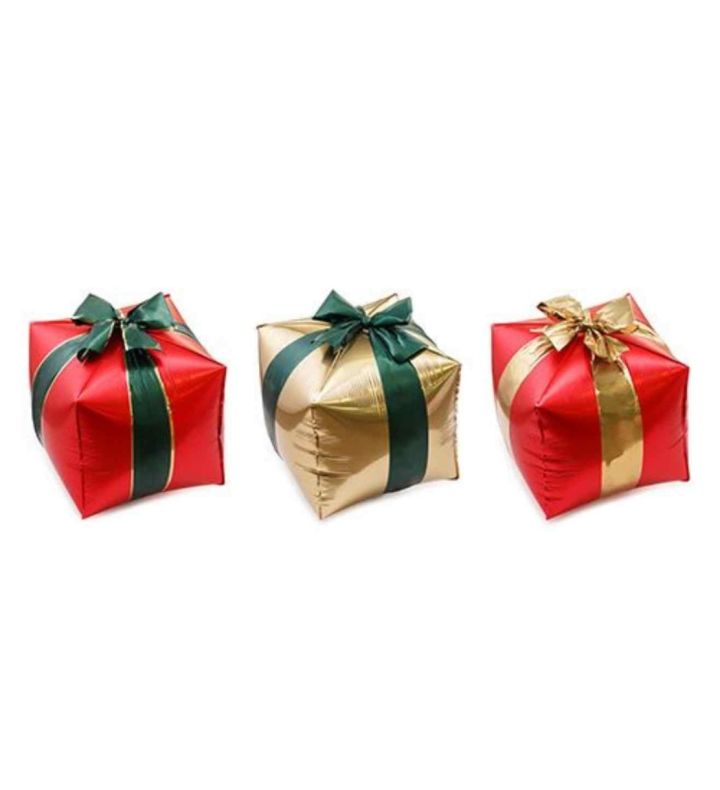 Gift Boxes with Bows 34cm x 36cm 3pc Foil Balloon 