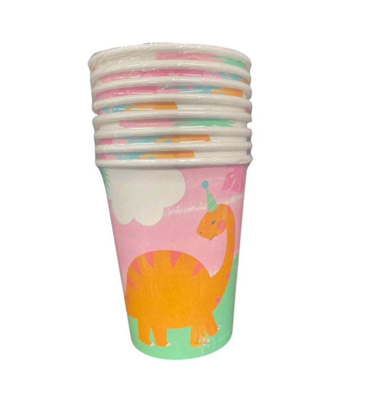 Girl Dino Paper Cups