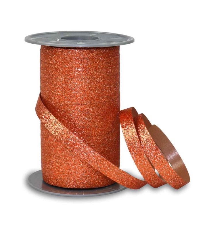 Poly Glitter Bronze Ribbon 10mm x 100m