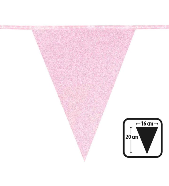 Glitter Bunting Light Pink 6m