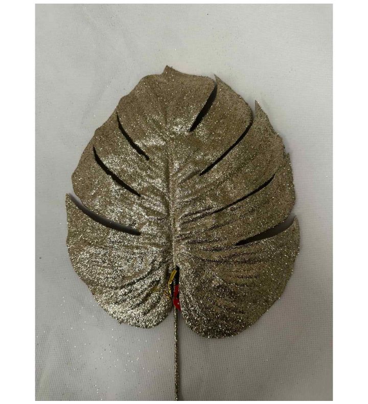 Glitter Monstera Leaf Med Champagne